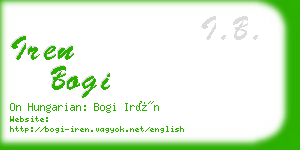 iren bogi business card